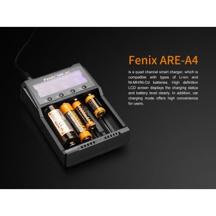 Fenix FENAREA4 - Caricabatterie 4xLi-ion/AAA/AA/C 5V