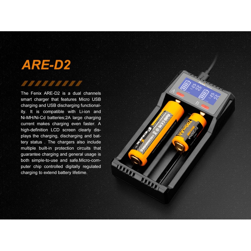 Fenix FENARED2 - Caricabatterie 2xLi-ion/AAA/AA/C 5V