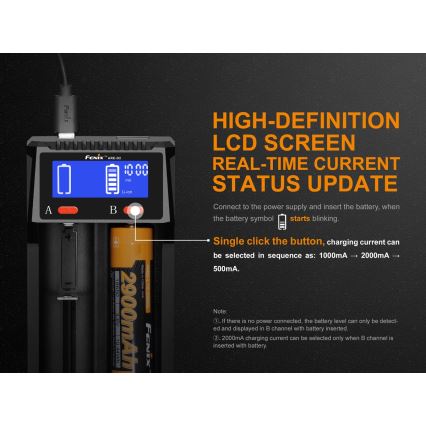 Fenix FENARED2 - Caricabatterie 2xLi-ion/AAA/AA/C 5V