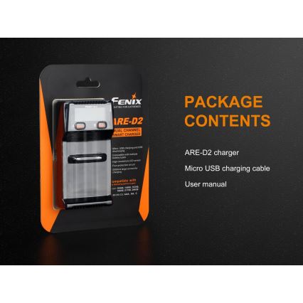 Fenix FENARED2 - Caricabatterie 2xLi-ion/AAA/AA/C 5V