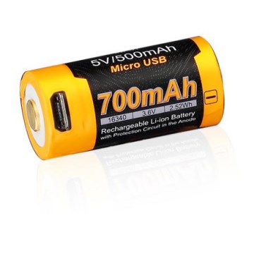 Fenix FERCR123ALIIONUP - 1 pezzo Batteria ricaricabile USB 3,6 V 700 mAh