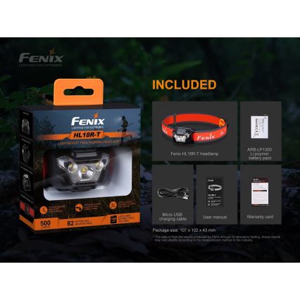 Fenix HL18RTRAIL - Lampada frontale ricaricabile LED LED/3xAAA IP66