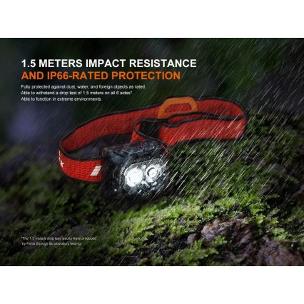 Fenix HL18RTV20BLC - Lampada frontale ricaricabile LED Dimmerabile LED/USB/3xAA IP66 800 lm 160 h 1900 mAh nero/arancione