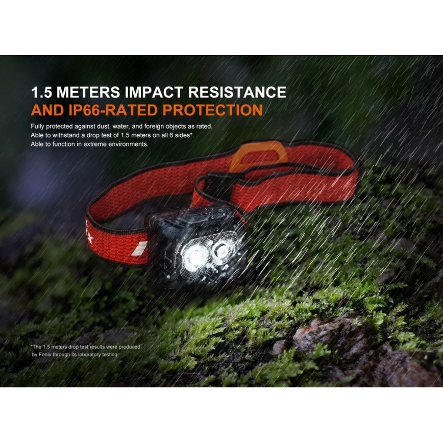 Fenix HL18RTV20BLC - Lampada frontale ricaricabile LED Dimmerabile LED/USB/3xAA IP66 800 lm 160 h 1900 mAh nero/arancione
