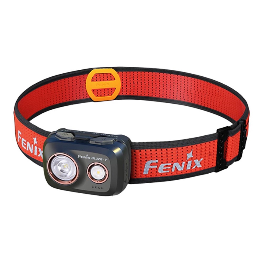 Fenix HL32RTBLCK - Lampada frontale LED ricaricabile LED/USB/3xAAA IP66 800 lucente 300 h 1900 mAh nero/arancione