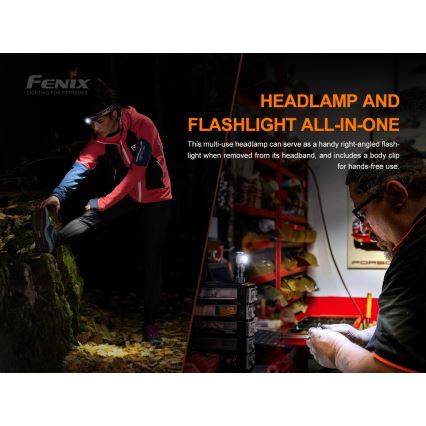 Fenix HM50RV20 - Lampada frontale LED ricaricabile 3xLED/USB/1xCR123A IP68 700 lucente 120 h 700 mAh
