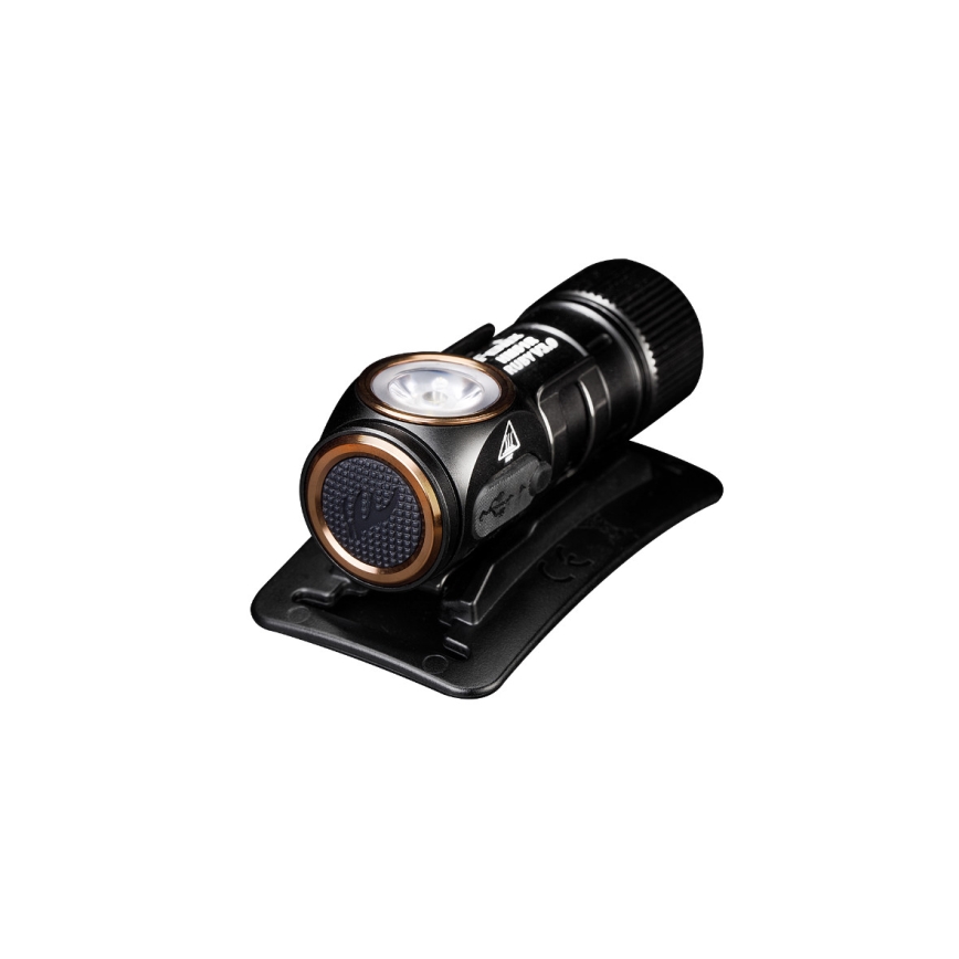 Fenix HM51RV30 - Lampada frontale ricaricabile a LED a intensità regolabile LED/USB/1xCR123A 950 mAh IP68 860 lm 125 h arancione