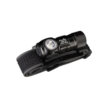 Fenix HM51RV3ABL - Lampada frontale ricaricabile a LED con intensità regolabile LED/USB/1xCR123A 950 mAh IP68 860 lm 125 h nera