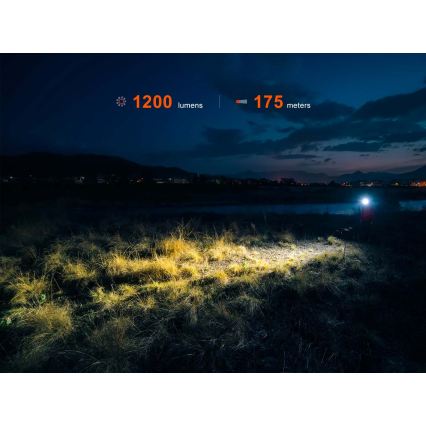 Fenix HM55RABL - Lampada frontale ricaricabile a LED dimmerabile LED/USB/1xCR123A 1600 mAh IP68 1200 lm 141,2 h nera