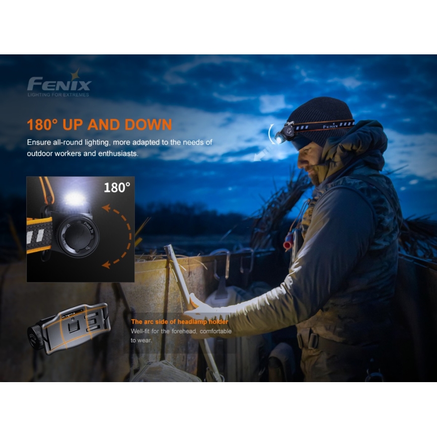 Fenix HM60R - LED Dimmerabile ricaricabile lampada da testa 4xLED/USB/2xCR123A IP68 1300 lucente 300 h 3400 mAh