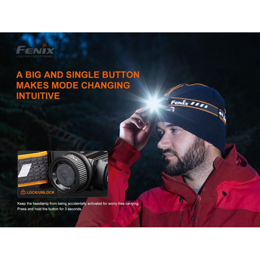 Fenix HM60R - LED Dimmerabile ricaricabile lampada da testa 4xLED/USB/2xCR123A IP68 1300 lucente 300 h 3400 mAh