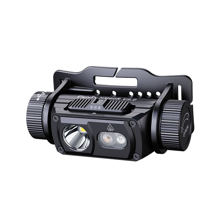 Fenix HM60RV20 - Lampada frontale ricaricabile a LED dimmerabile USB 4000 mAh IP68 1600 lm 292 ore arancione