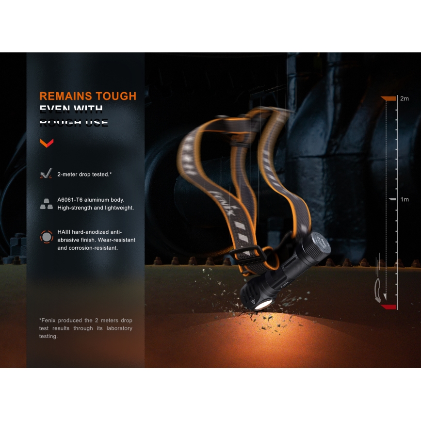 Fenix HM61RV20 - Lampada frontale LED ricaricabile LED/USB/2xCR123A IP68 1600 lm 300 h 3400 mAh