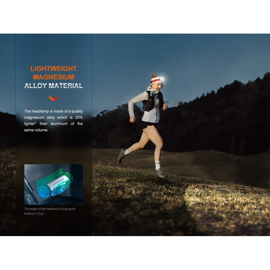 Fenix HM62TMGM - Lampada frontale ricaricabile a LED Dimmerabile LED/USB IP68 1200 shiny 280 h 3400 mAh