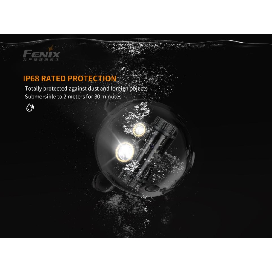 Fenix HM65R - Lampada frontale LED ricaricabile 2xLED/USB/2xCR123A IP68 1400 lucente 300 h 3400 mAh
