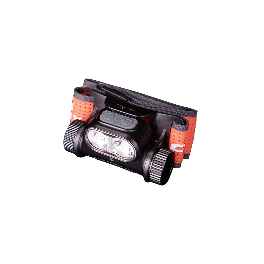 Fenix HM65RTV20BLC- LED Dimmerabile ricaricabile lampada da testa LED/USB/2xCR123A IP68 3400 mAh nero/arancione