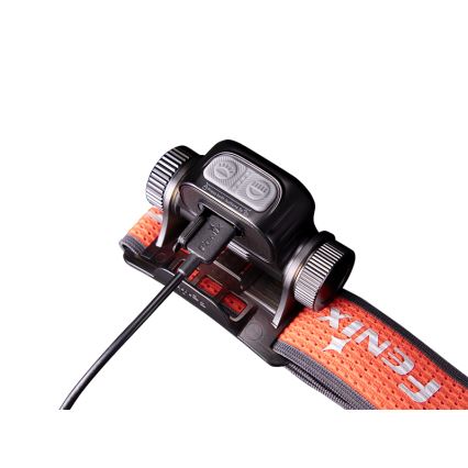 Fenix HM65RTV20BLC- LED Dimmerabile ricaricabile lampada da testa LED/USB/2xCR123A IP68 3400 mAh nero/arancione