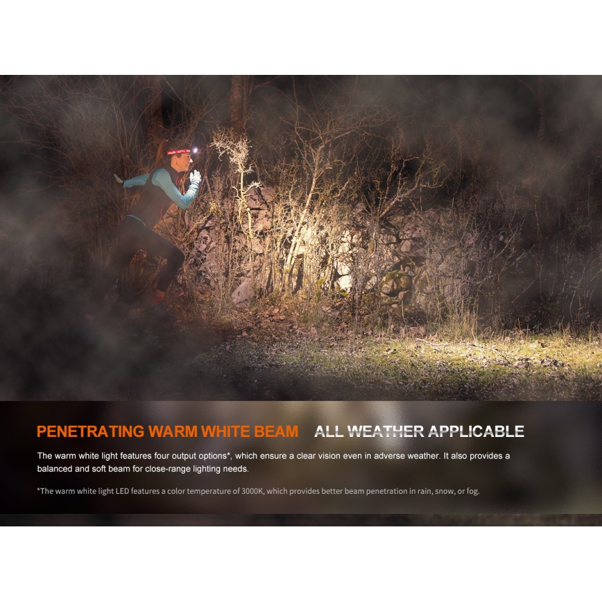 Fenix HM65RTV20PRP - Lampada frontale ricaricabile dimmerabile LED/USB/2xCR123A IP68 1600 lm 300h 3400 mAh nero/viola