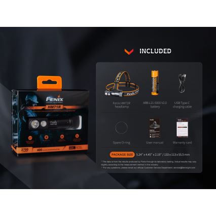 Fenix HM71R - Lampada frontale LED ricaricabile LED/USB IP68 2700 lm 400 h
