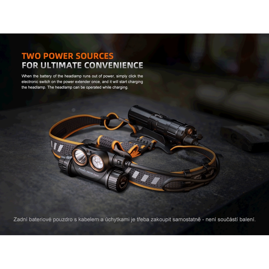 Fenix HM75RTOPAZ - Lampada frontale ricaricabile a LED Dimmerabile LED/USB IP68 1600 shiny 210 h 4000 mAh