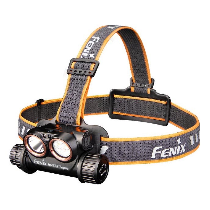 Fenix HM75RTOPAZ - Lampada frontale ricaricabile a LED Dimmerabile LED/USB IP68 1600 shiny 210 h 4000 mAh