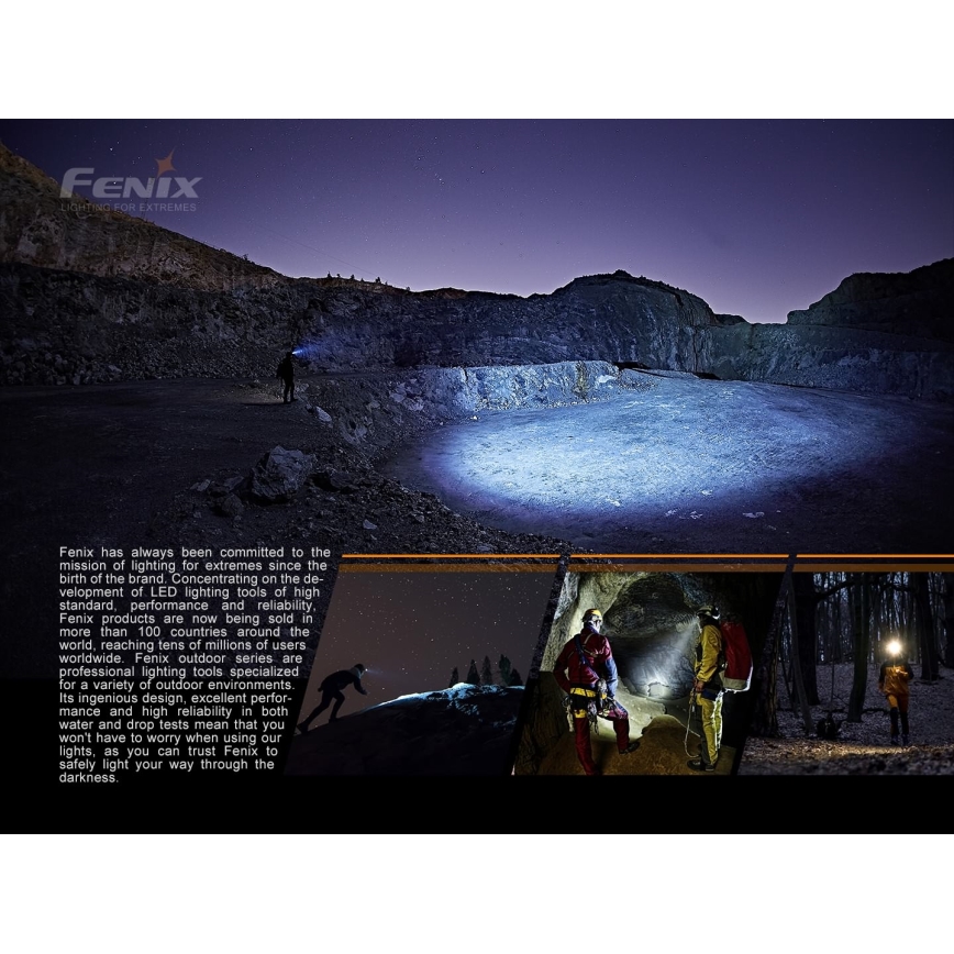 Fenix HP16R1250 - Lampada frontale LED ricaricabile 3xLED/USB 4xAA IP66 1250 lm 600 h 3000 mAh