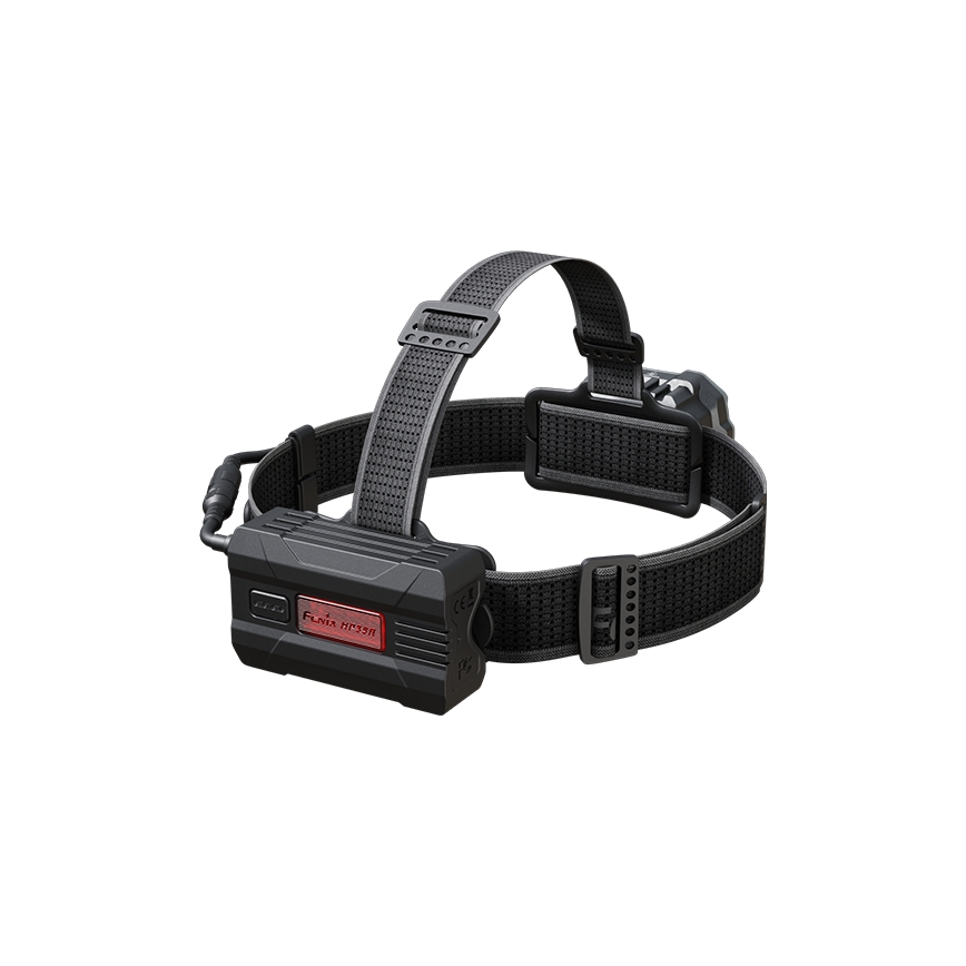 Fenix HP35R - Torcia frontale a LED dimmerabile, ricaricabile via USB, batteria 5000 mAh, grado di protezione IP66, 4000 lm, autonomia fino a 500 ore, nera