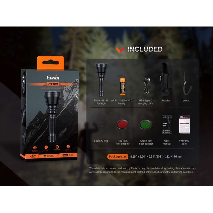 Fenix HT18R - Torcia ricaricabile dimmerabile LED/1x21700 IP68 2800 lm 42 h 5000 mAh