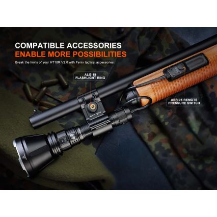 Fenix HT18RV20 - Torcia ricaricabile LED dimmerabile LED/USB 6000 mAh IP68 3700 lm 87 h nera