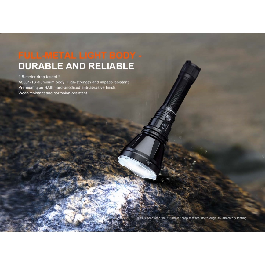 Fenix HT18RV20 - Torcia ricaricabile LED dimmerabile LED/USB 6000 mAh IP68 3700 lm 87 h nera