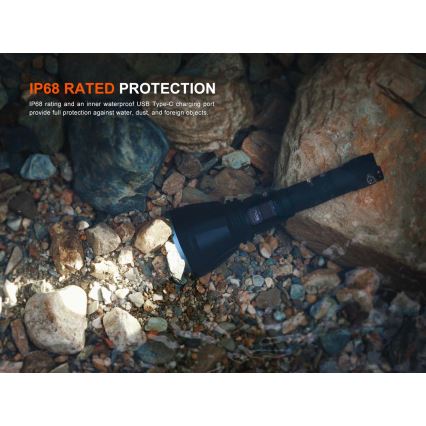 Fenix HT18RV20 - Torcia ricaricabile LED dimmerabile LED/USB 6000 mAh IP68 3700 lm 87 h nera