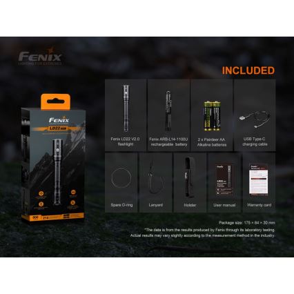 Fenix LD22V20 - Torcia LED ricaricabile LED/USB IP66 800 lm 220 ore