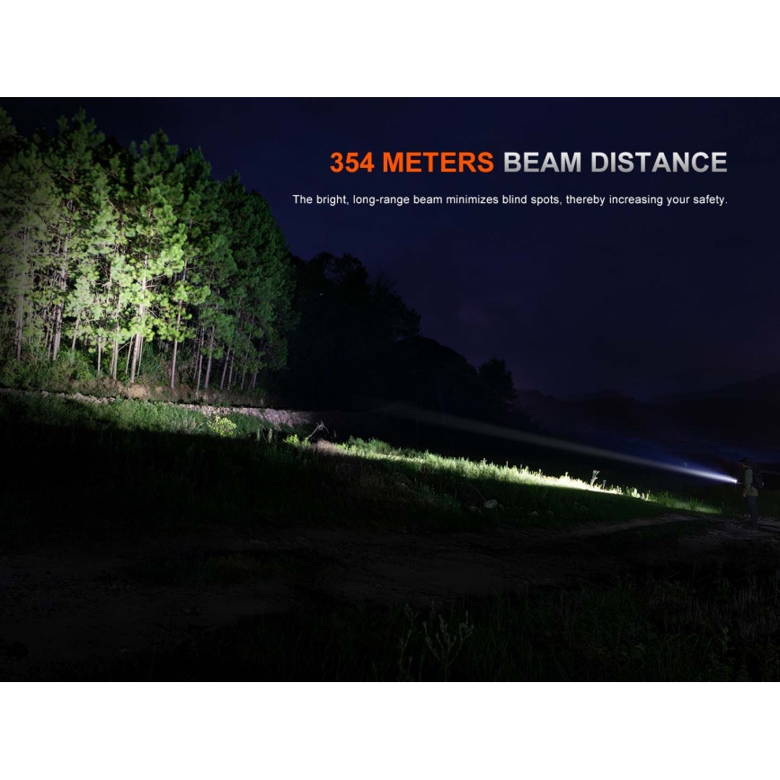 Fenix PD26RACE - Torcia LED ricaricabile dimmerabile LED/USB 1600 mAh IP68 1300 lm 556 h nero