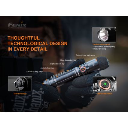 Fenix PD35V30 - Torcia LED ricaricabile LED/USB/2xCR123A IP68 1700 lucente 230 h 2600 mAh