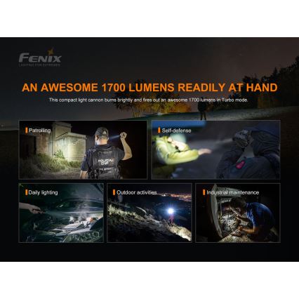 Fenix PD35V30 - Torcia LED ricaricabile LED/USB/2xCR123A IP68 1700 lucente 230 h 2600 mAh