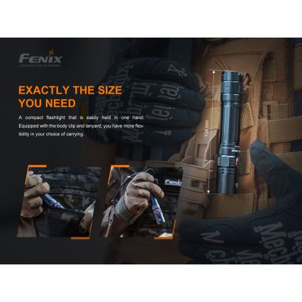 Fenix PD35V30 - Torcia LED ricaricabile LED/USB/2xCR123A IP68 1700 lucente 230 h 2600 mAh