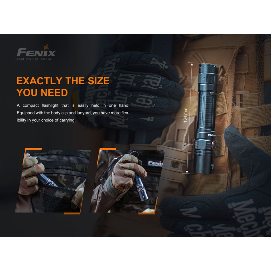 Fenix PD35V30 - Torcia LED ricaricabile LED/USB/2xCR123A IP68 1700 lucente 230 h 2600 mAh