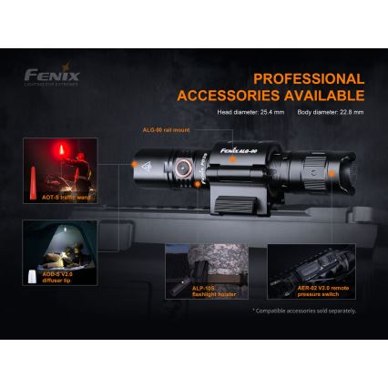 Fenix PD35V30 - Torcia LED ricaricabile LED/USB/2xCR123A IP68 1700 lucente 230 h 2600 mAh