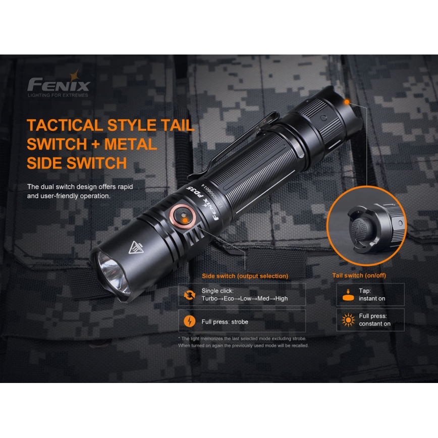 Fenix PD35V30 - Torcia LED ricaricabile LED/USB/2xCR123A IP68 1700 lucente 230 h 2600 mAh