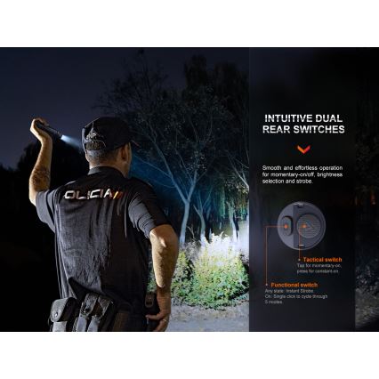 Fenix PD36RPRO - LED Torcia tattica ricaricabile LED/USB IP68 2800 lm 42 h 5000 mAh