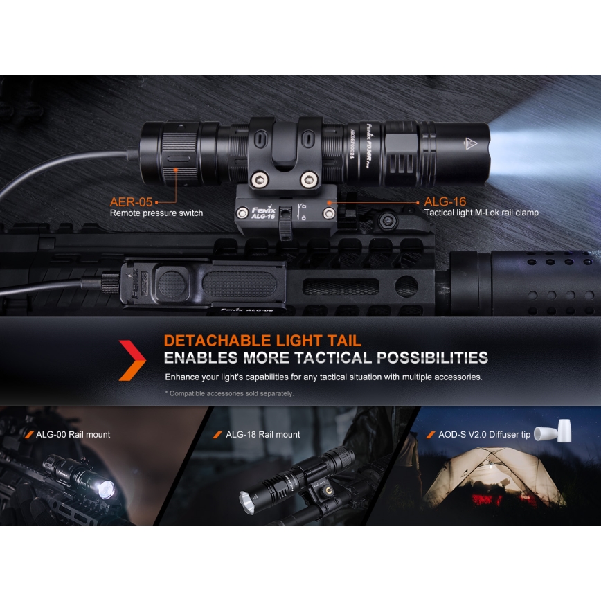 Fenix PD36RPRO - LED Torcia tattica ricaricabile LED/USB IP68 2800 lm 42 h 5000 mAh