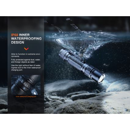 Fenix PD36RPRO - LED Torcia tattica ricaricabile LED/USB IP68 2800 lm 42 h 5000 mAh