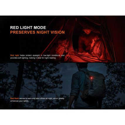 Fenix SW05RREDBLC - Torcia ricaricabile LED Dimmerabile LED/USB IPX6 150 lm 49 h 700 mAh nero