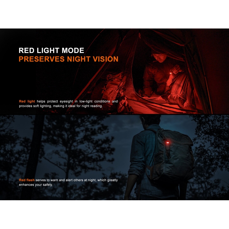 Fenix SW05RREDBLC - Torcia ricaricabile LED Dimmerabile LED/USB IPX6 150 lm 49 h 700 mAh nero