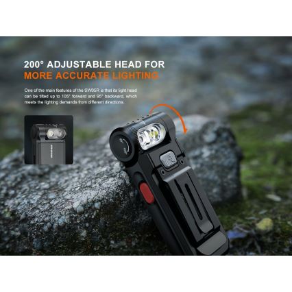 Fenix SW05RREDBLC - Torcia ricaricabile LED Dimmerabile LED/USB IPX6 150 lm 49 h 700 mAh nero