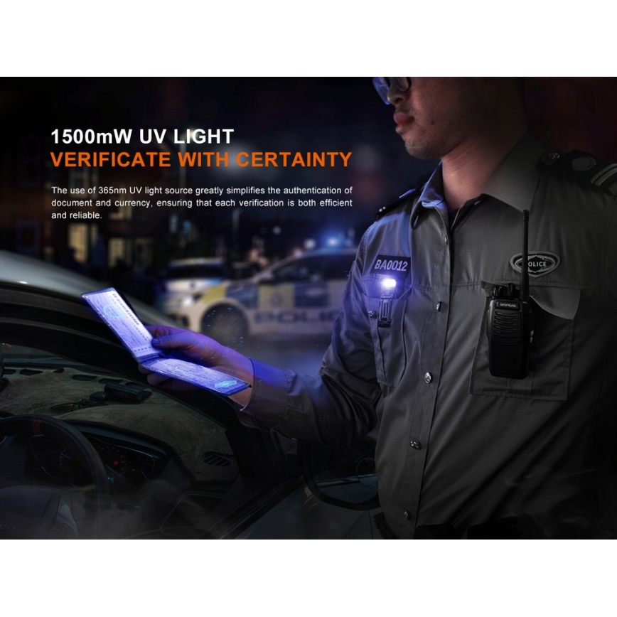 Fenix SW05RUVBLC - LED Dimmerabile ricaricabile torcia LED/USB IPX6 150 lm 49 h 700 mAh nero