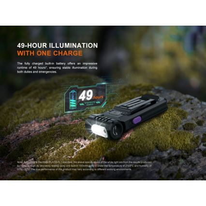 Fenix SW05RUVBLC - LED Dimmerabile ricaricabile torcia LED/USB IPX6 150 lm 49 h 700 mAh nero
