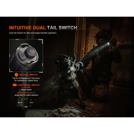 Fenix TK21RBLK - Torcia ricaricabile dimmerabile LED/USB 6000 mAh IP68 3600 lm 72,5 h nera