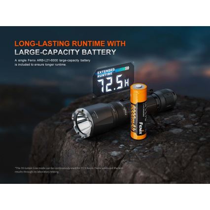Fenix TK21RBLK - Torcia ricaricabile dimmerabile LED/USB 6000 mAh IP68 3600 lm 72,5 h nera