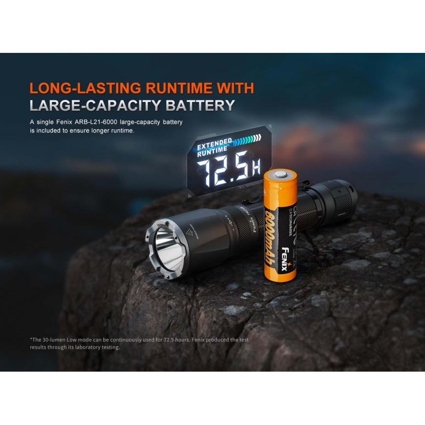 Fenix TK21RBLK - Torcia ricaricabile dimmerabile LED/USB 6000 mAh IP68 3600 lm 72,5 h nera